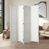 Arezzo Wood and Rattan Room Divider & Privacy Screens | Designer Room Panel Dividers | 3 Sizes - 4 Colours