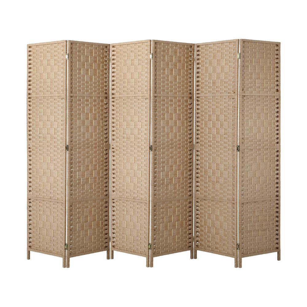 Arezzo Wood and Rattan Room Divider & Privacy Screens | Designer Room Panel Dividers | 3 Sizes - 4 Colours