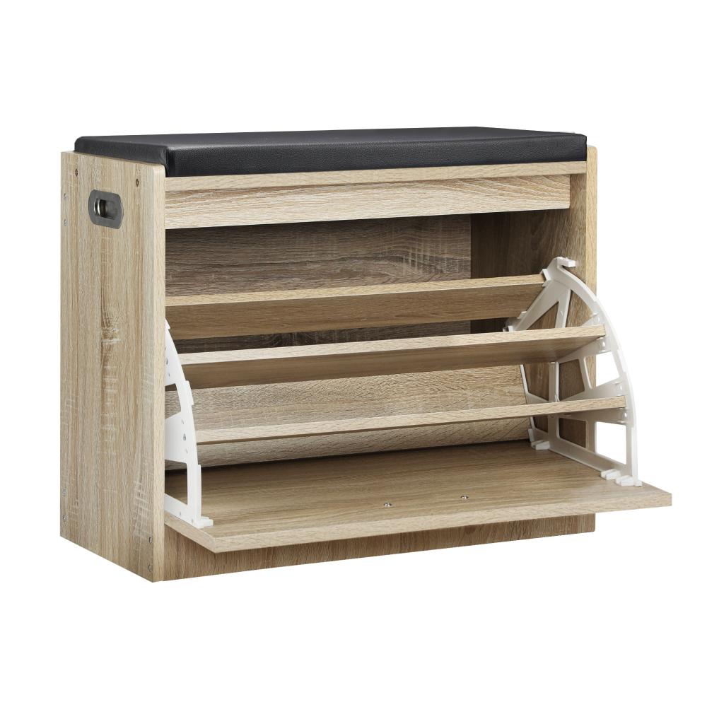 Two In One 15 Pair Shoe Storage and Wooden Seating Bench | Modern Shoe Storage | 2 Colours