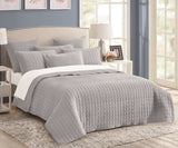 7 Piece Quilted Stone Wash Comforter Set | 7pc All Season Quilted Bedding Set