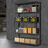 Forte II Black Garage Shelving Storage Rack | Premium 5 Tier Space Saving Storage Clutter Solution