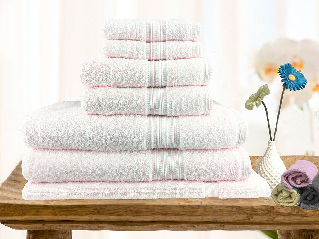 Softouch Highly Absorbent 100%  Premium  Cotton Towel Set | Hotel Quality Towel Sets | 7 or 14pc Sets | 7 Colours