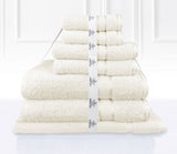 Luxury Kingtex 100% Supreme Cotton Towel Set | 100% Cotton Bath Towel Set | 2 Size Sets - 17 Colours Bath Towels & Washcloths 7 Piece Set / CREAM Ontrendideas Bed and Bath