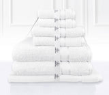 Luxury Kingtex 100% Supreme Cotton Towel Set | 100% Cotton Bath Towel Set | 2 Size Sets - 17 Colours Bath Towels & Washcloths 7 Piece Set / WHITE Ontrendideas Bed and Bath