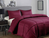 Ramesses 3 Piece Damask Stripe Comforter Set 3pc All-Season Filled Bedding Set