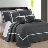 6pc Two-Tone Embossed Modern Comforter Set | Stylish Bed Set | 2 Sizes - 6 Colours