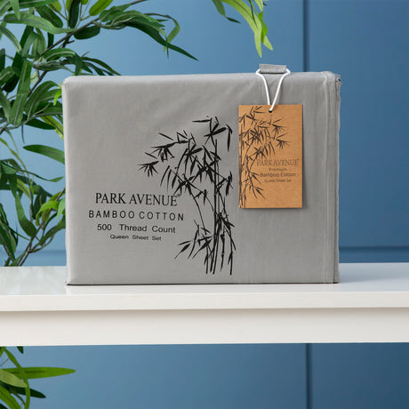 500TC Superior Bamboo Cotton Hotel Quality Sheet  Set by Park Avenue | Premium Fibre and Quality | 7 Sizes - 8 Colours