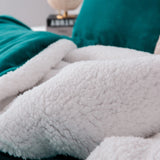 Plush 2 in 1 Teddy Sherpa Quilt Cover Set and Blanket | Warm Sherpa Bedding Set