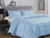 Ramesses 3 Piece Damask Stripe Comforter Set 3pc All-Season Filled Bedding Set