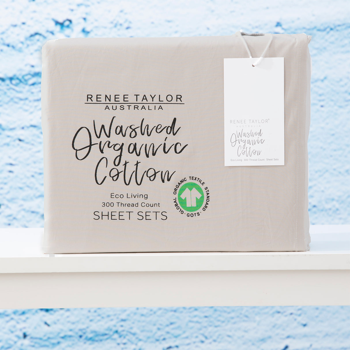 300TC 100 % Certified Organic Cotton Sheet Set by Renee Taylor | Premium Cotton Sheets