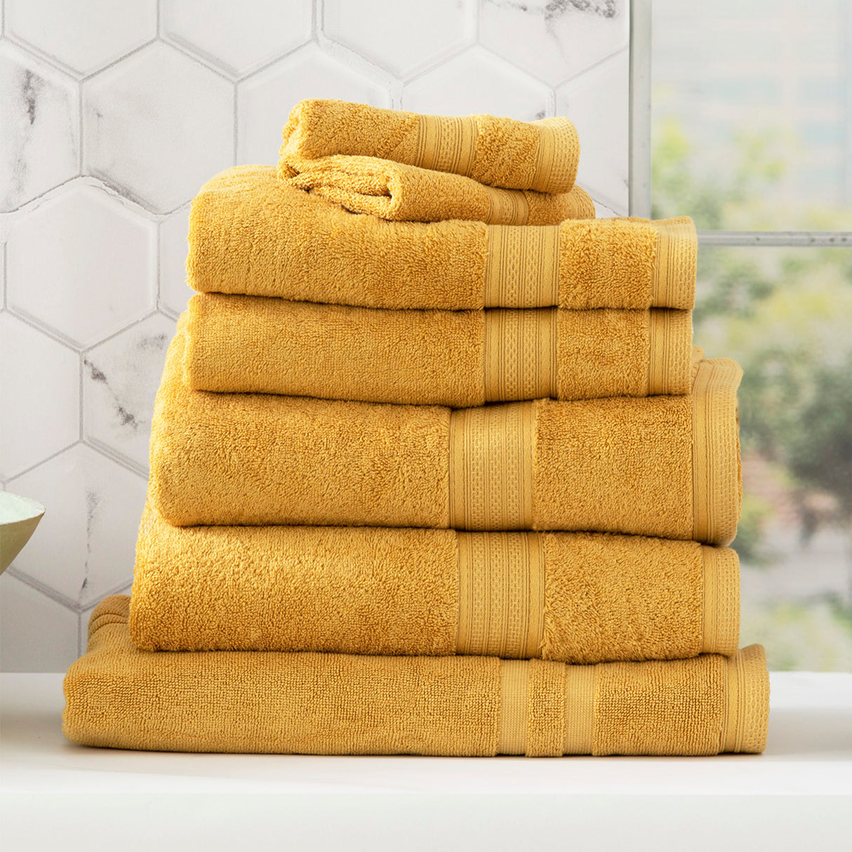 7 or 14pc Soft Deluxe Bamboo Cotton 650 GSM Towel Set by Renee Taylor | 8 Colours