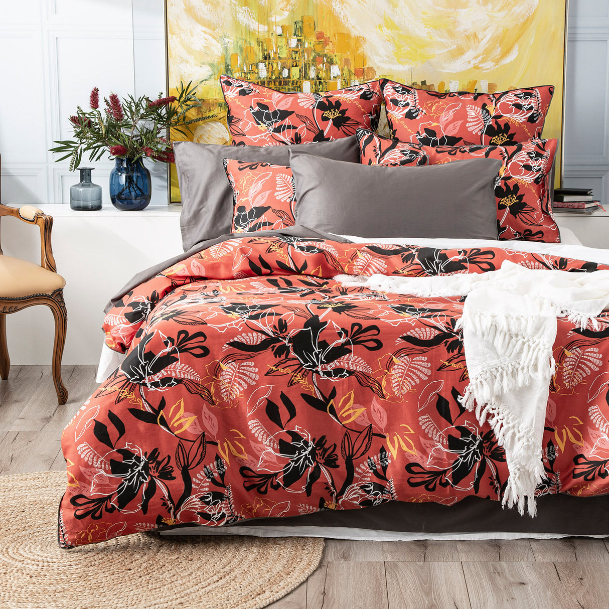 300 TC Pure Cotton Quilt Cover Set | Nora Design by Renee Taylor