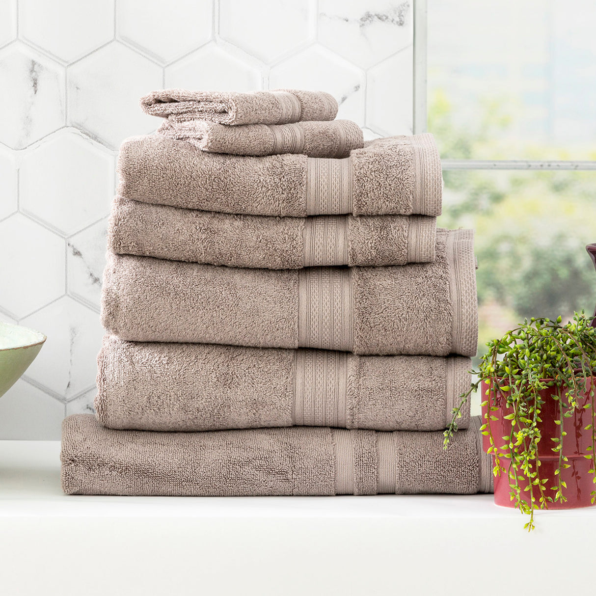 7 or 14pc Soft Deluxe Bamboo Cotton 650 GSM Towel Set by Renee Taylor | 8 Colours