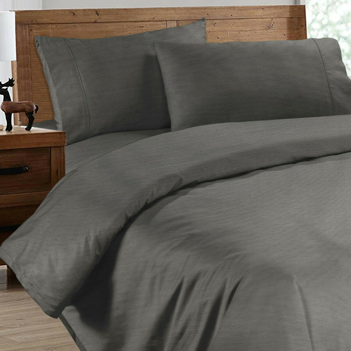 Luxury 2000TC Bamboo Quilt Cover Set | Cooling Hypo-Allergenic Breathable SK | 5 Sizes - 9 Colours Quilt Cover Set Single / Charcoal Ontrendideas Bed and Bath