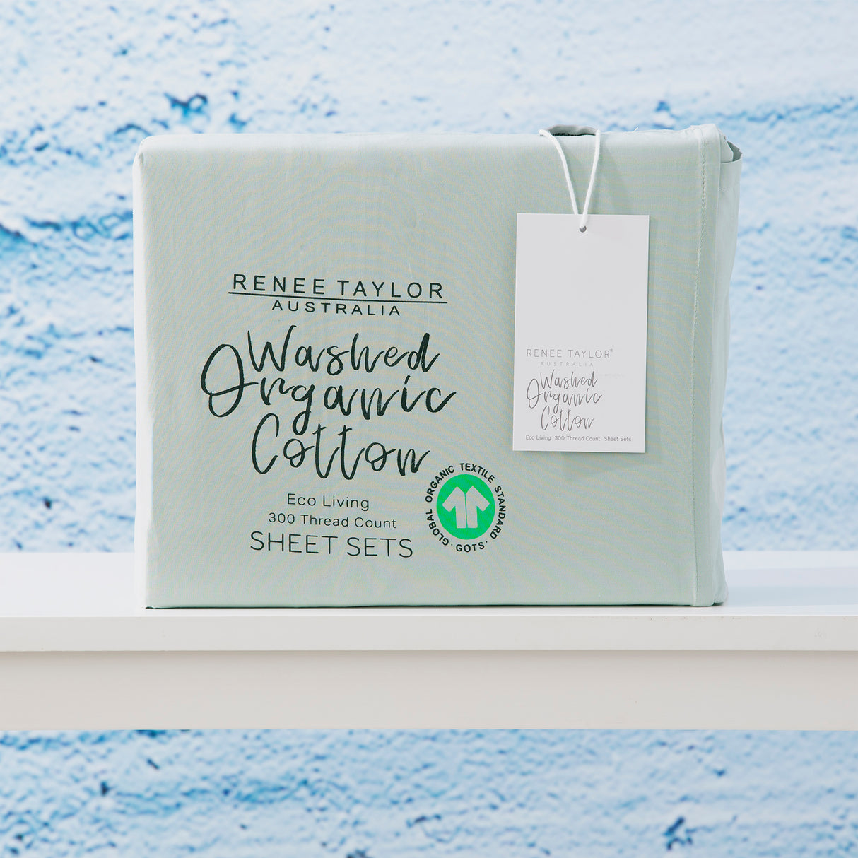 300TC 100 % Certified Organic Cotton Sheet Set by Renee Taylor | Premium Cotton Sheets | 10 Sizes - 8 Colours