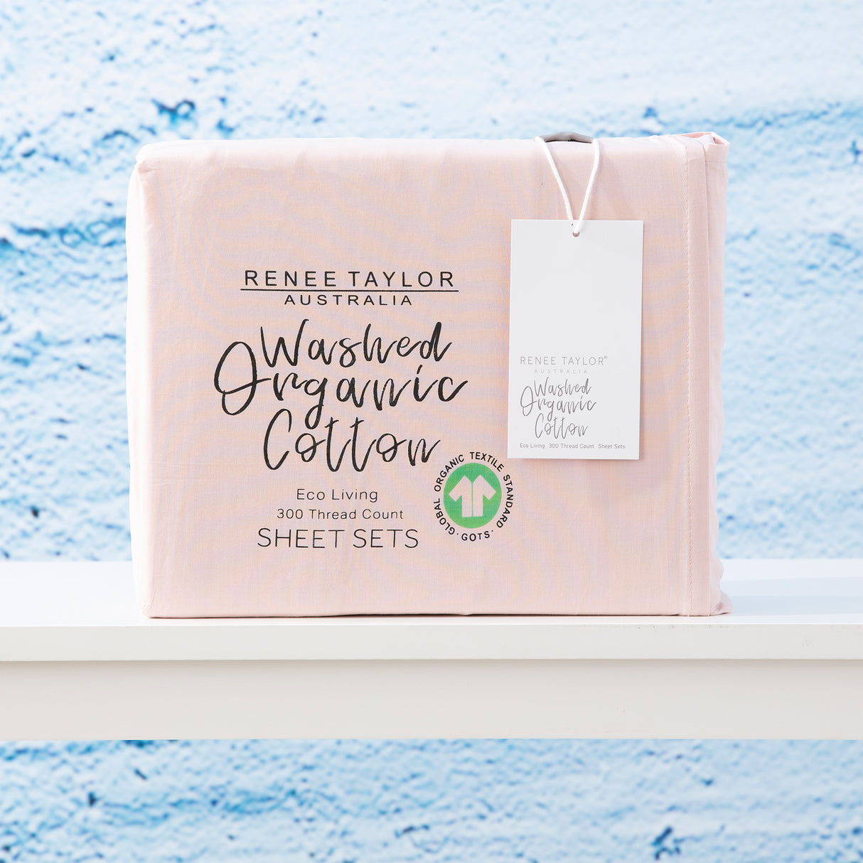 300TC 100 % Certified Organic Cotton Sheet Set by Renee Taylor | Premium Cotton Sheets | 10 Sizes - 8 Colours