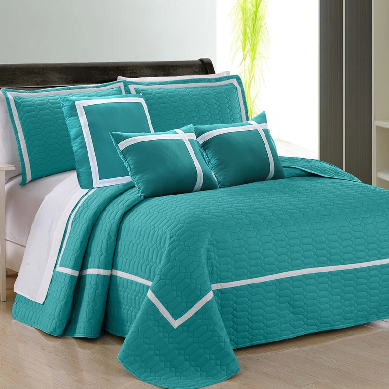 6pc Two-Tone Embossed Modern Comforter Set | Stylish Bed Set