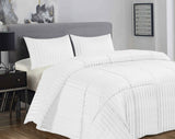 Ramesses 3 Piece Damask Stripe Comforter Set 3pc All-Season Filled Bedding Set | 3 Sizes - 10 Colours